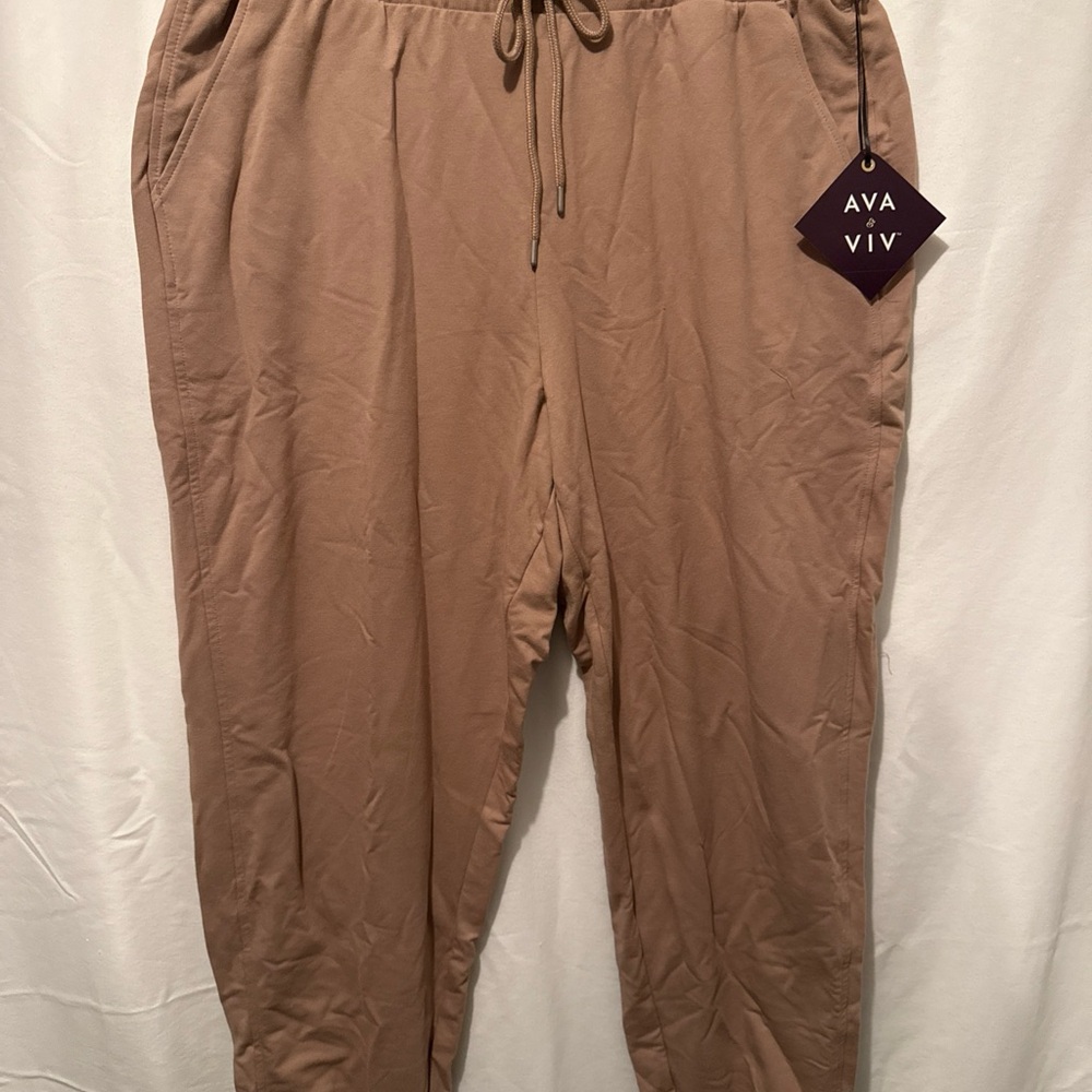 Ava & Viv Cozy Sweatpants Brown, XXL